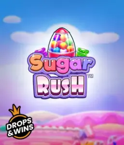 Enjoy the delightful world of Sugar Rush by Pragmatic Play, featuring a colorful candy dispenser on a whimsical candyland background. This graphic portrays the playfulness of the slot, adorned with bright candies and enticing typography. Perfect for those with a sweet tooth, promising a delightful gaming experience. 